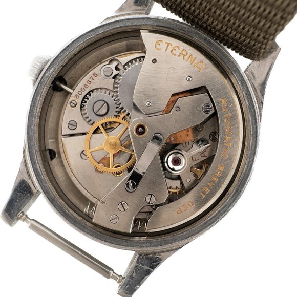 Vintage Eterna Military 17 Jewel Men Bumper Automatic Wristwatch 833 Swiss Steel - Picture 11 of 12